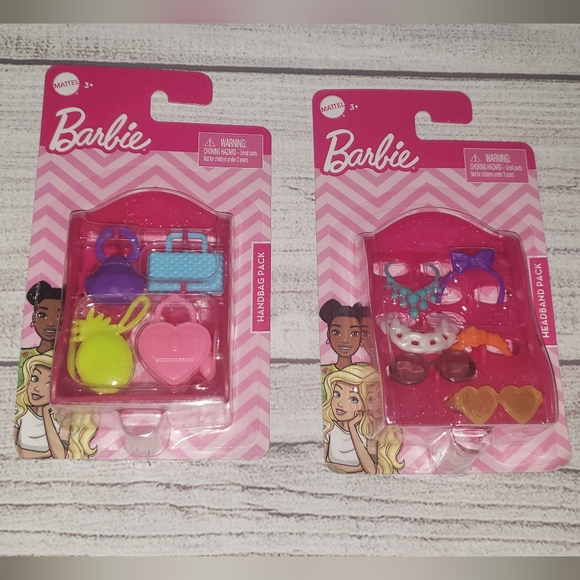Set/2 Barbie Mattel Accessories Packs Handbag Headband Necklaces Sunglasses 2020 - Picture 1 of 7